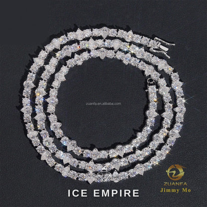 Iced Out 925 Silver Moissanite Cuban Chain