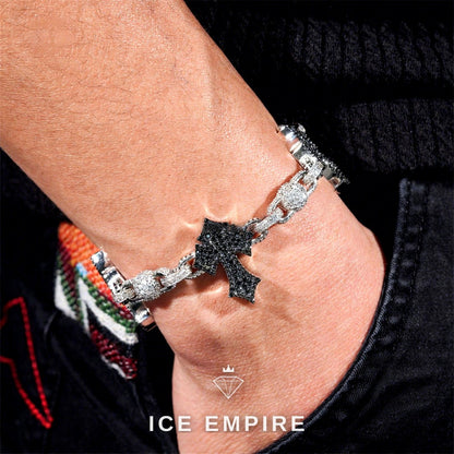 Iced Out Cross 925 Silver Moissanite Cuban Chain