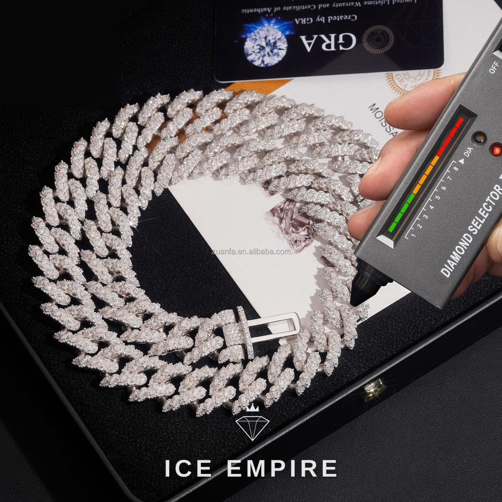 Iced Out Gold Plated Moissanite Cuban Chain