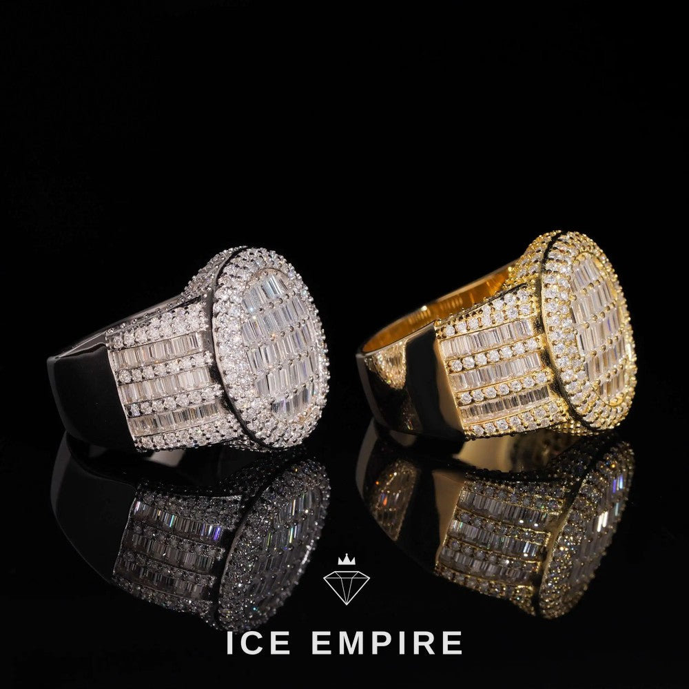 Iced Out Baguette Gold Plated Moissanite Ring