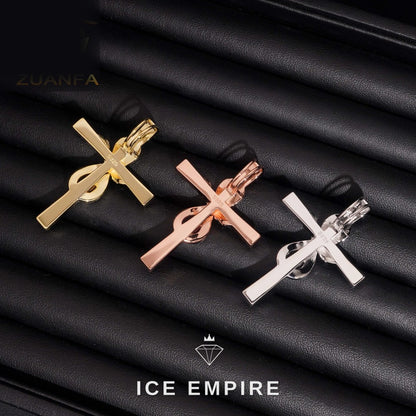 Iced Out Cross 925 Silver Pendant