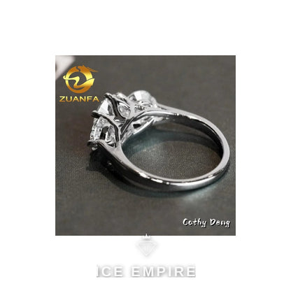 Iced Out Cluster 18K Gold Moissanite Wedding Band