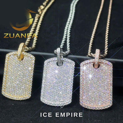 Iced Out Cross 925 Silver Moissanite Rope Chain