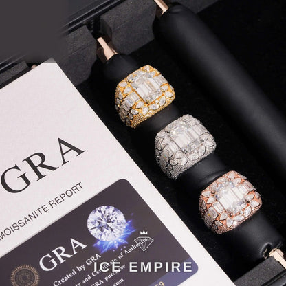 Iced Out 925 Silver Moissanite Ring