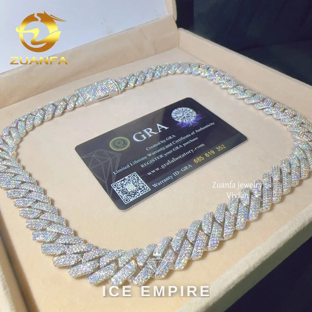 Iced Out Rose Gold Plated Moissanite Cuban Chain