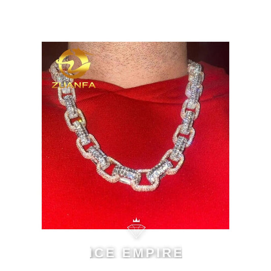 Iced Out Rose Gold Plated Moissanite Cuban Chain