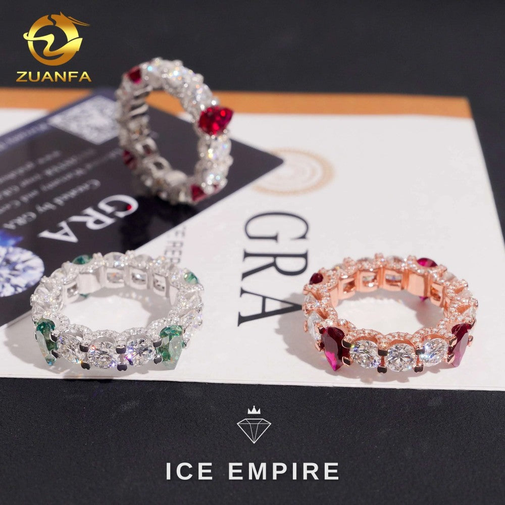Iced Out Rose Gold Moissanite Ring