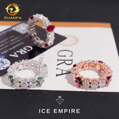 Iced Out Rose Gold Moissanite Ring