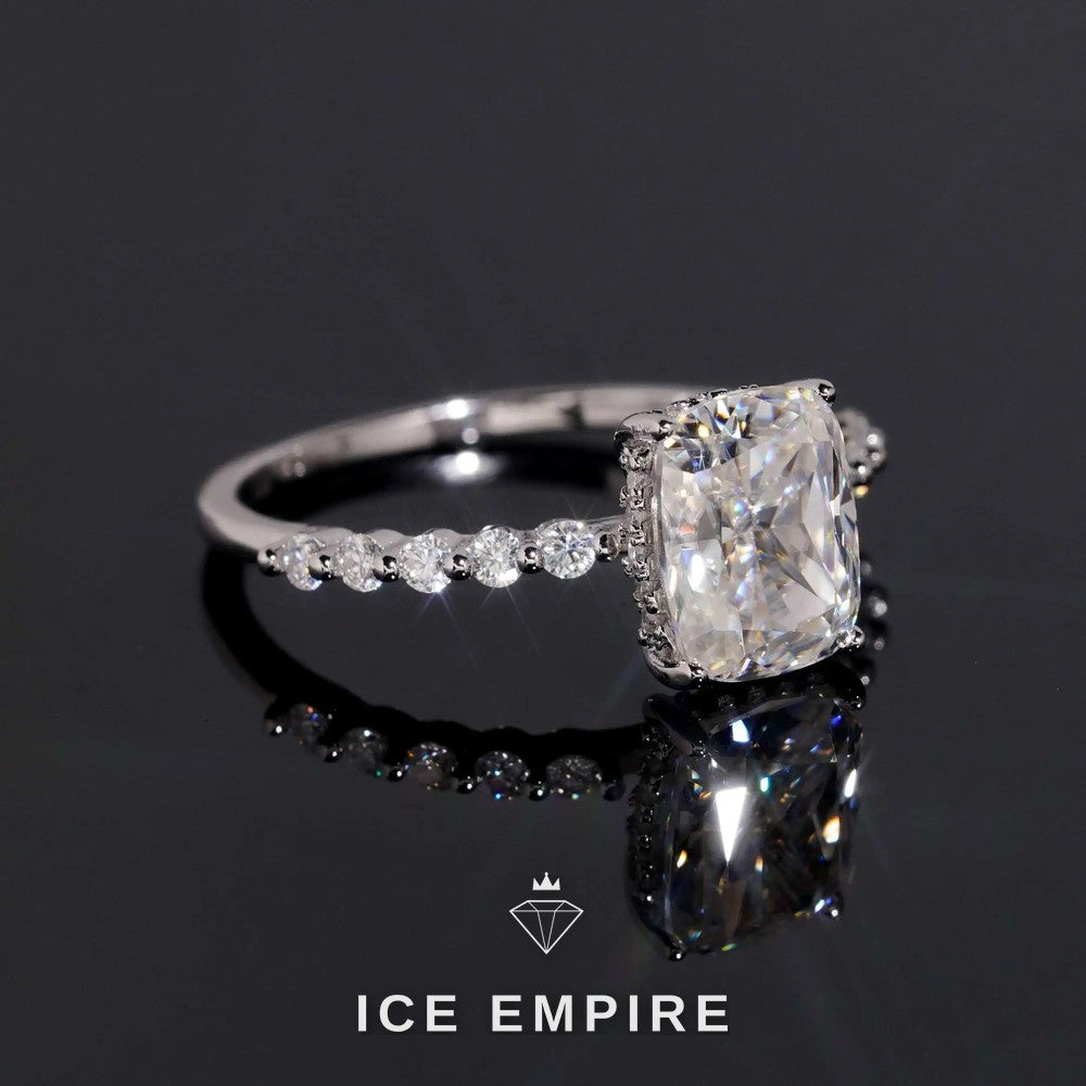 Iced Out Rose Gold Plated Moissanite Wedding Band
