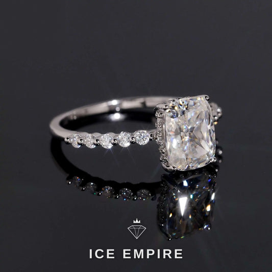 Iced Out Rose Gold Plated Moissanite Wedding Band