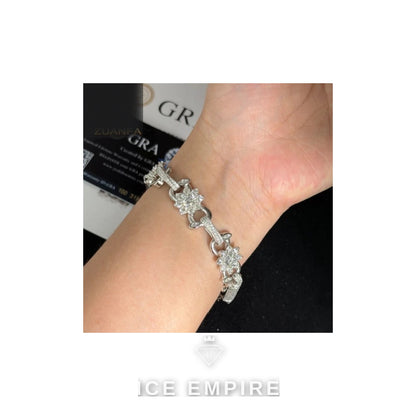Iced Out 925 Silver Moissanite Cuban Chain