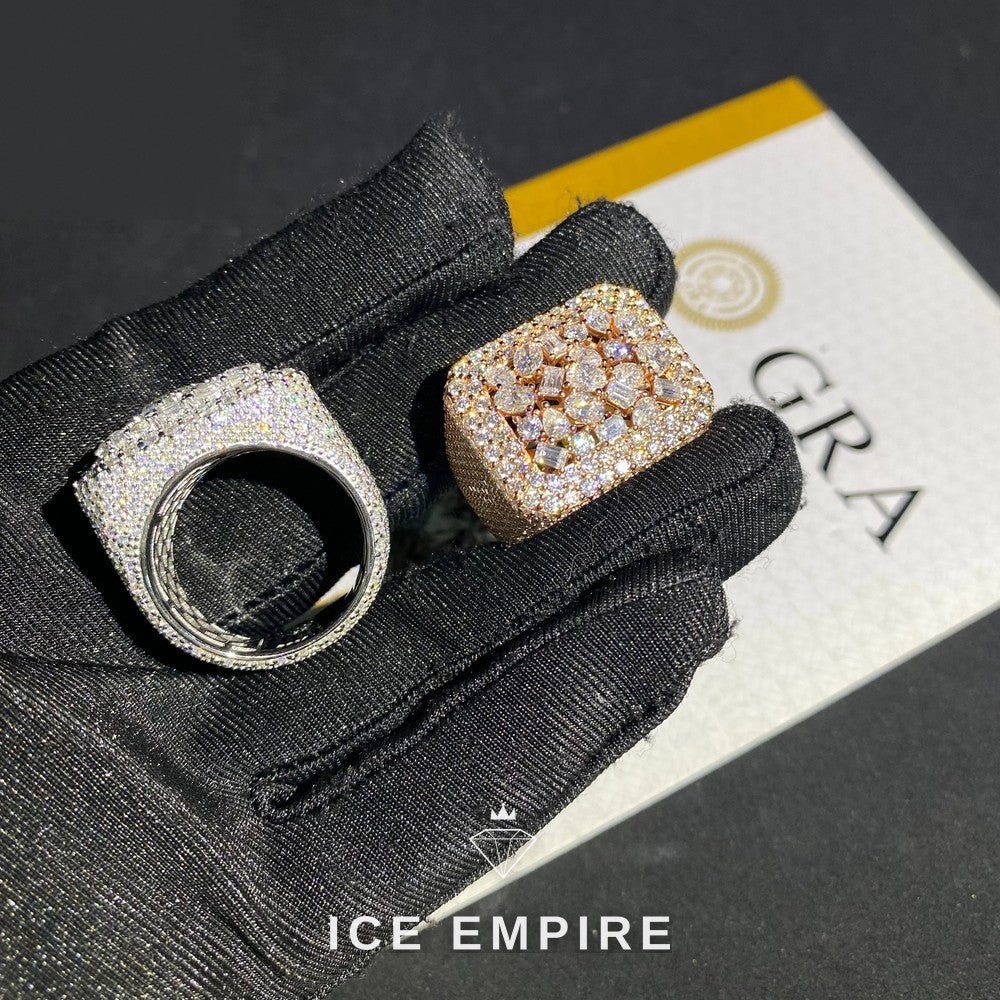 Iced Out 925 Silver Moissanite Ring