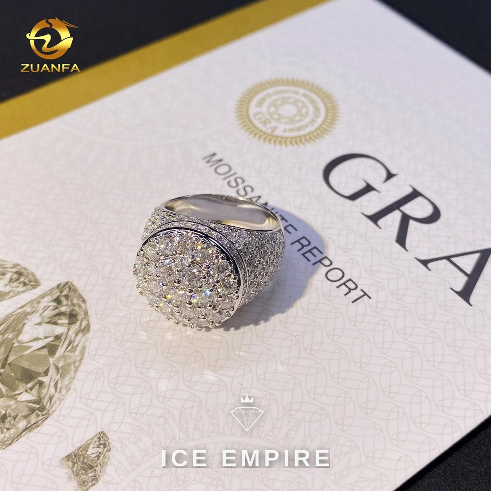 Iced Out 925 Silver Moissanite Ring