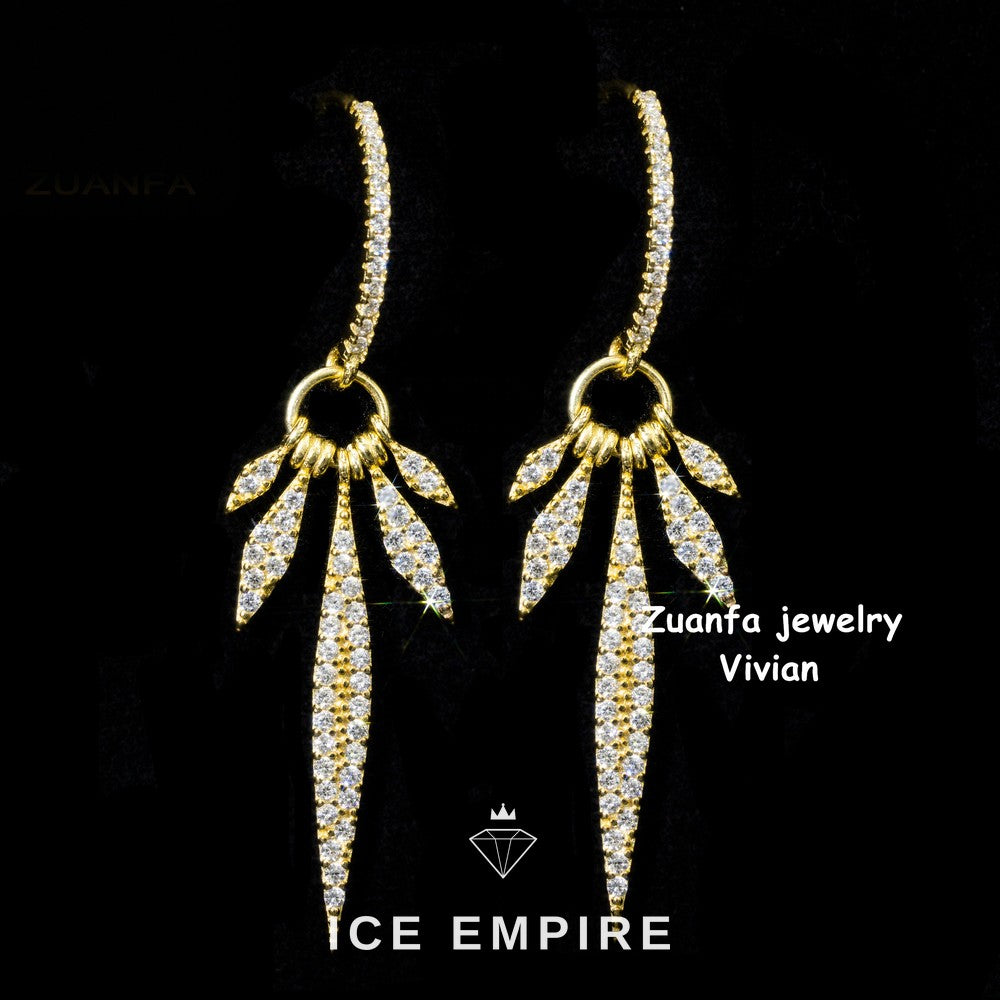 Iced Out 925 Silver Moissanite Earrings