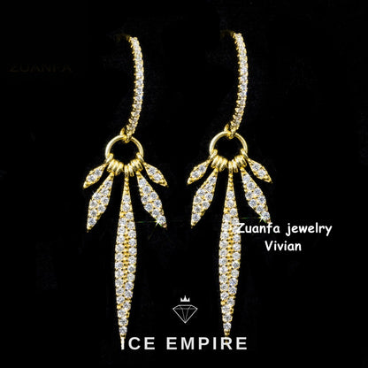 Iced Out 925 Silver Moissanite Earrings