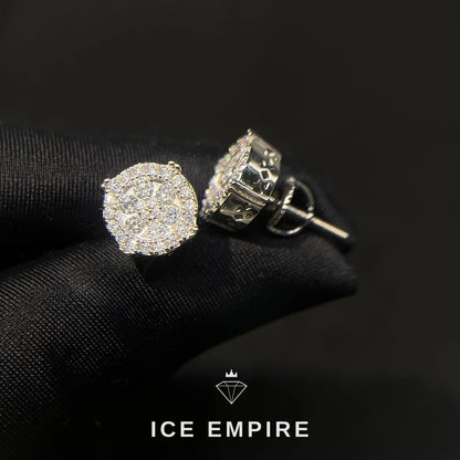 Iced Out Cluster 925 Silver Moissanite Stud Earrings