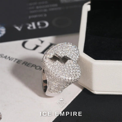 Iced Out Heart Rose Gold Plated Moissanite Ring