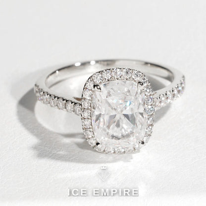 Iced Out 14K Gold Moissanite Engagement Ring