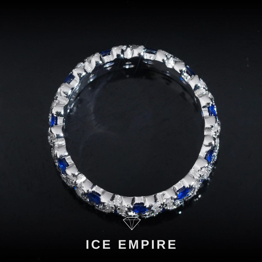 Iced Out 925 Silver Moissanite Engagement Ring