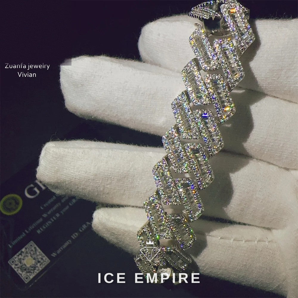 Iced Out Rose Gold Plated Moissanite Cuban Chain