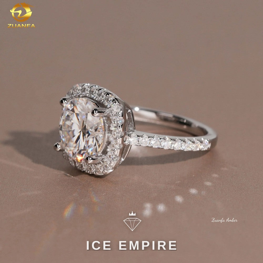 Iced Out Gold Plated Moissanite Wedding Band