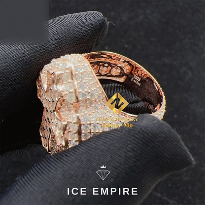 Iced Out Baguette 925 Silver Moissanite Ring