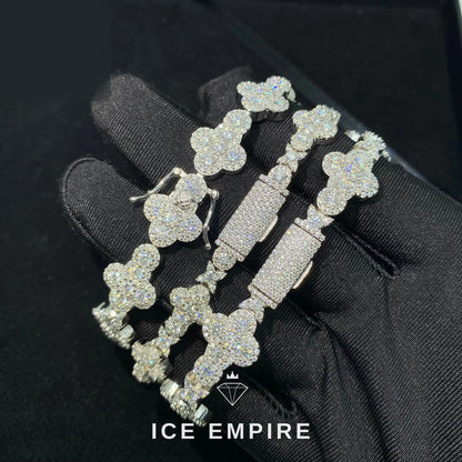 Iced Out Cross 925 Silver Moissanite Cuban Chain