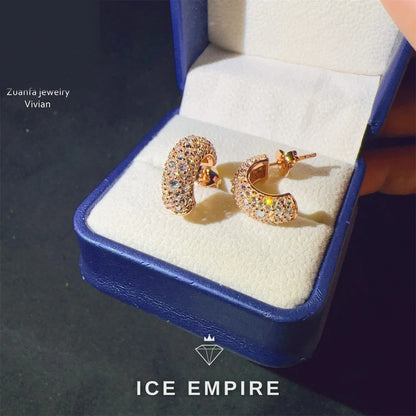Iced Out 925 Silver Moissanite Earrings