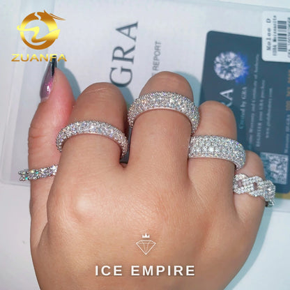 Iced Out 925 Silver Moissanite Ring