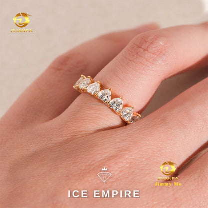 Iced Out Heart Gold Plated Moissanite Ring