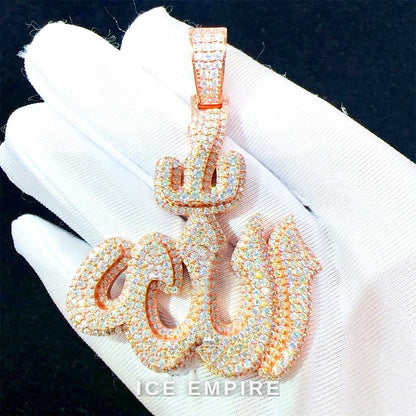 Iced Out Cross Rose Gold Moissanite Pendant
