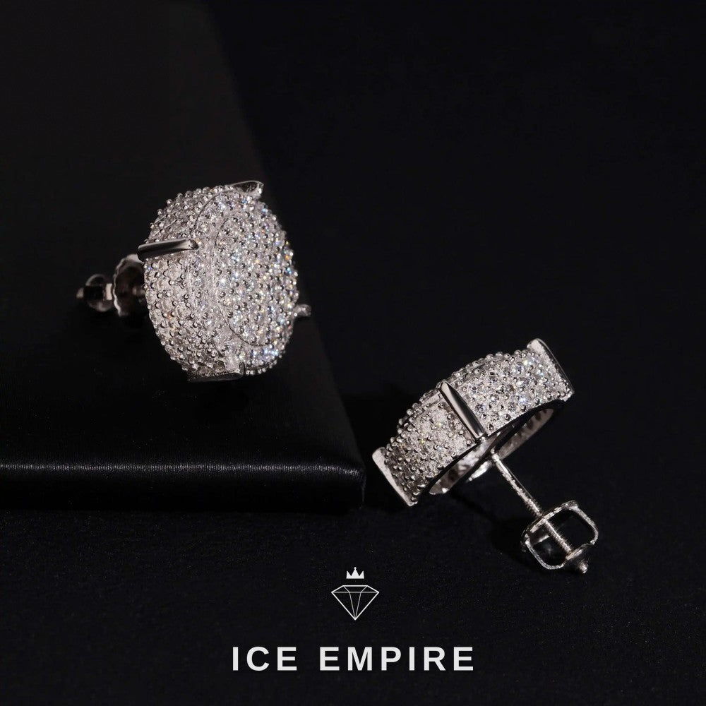 Iced Out Gold Plated Moissanite Stud Earrings