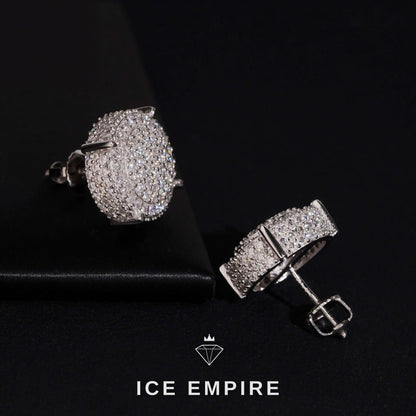 Iced Out Gold Plated Moissanite Stud Earrings
