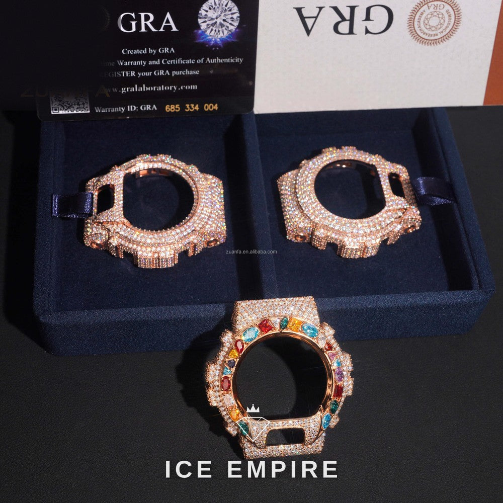 Iced Out Rose Gold Moissanite Watch