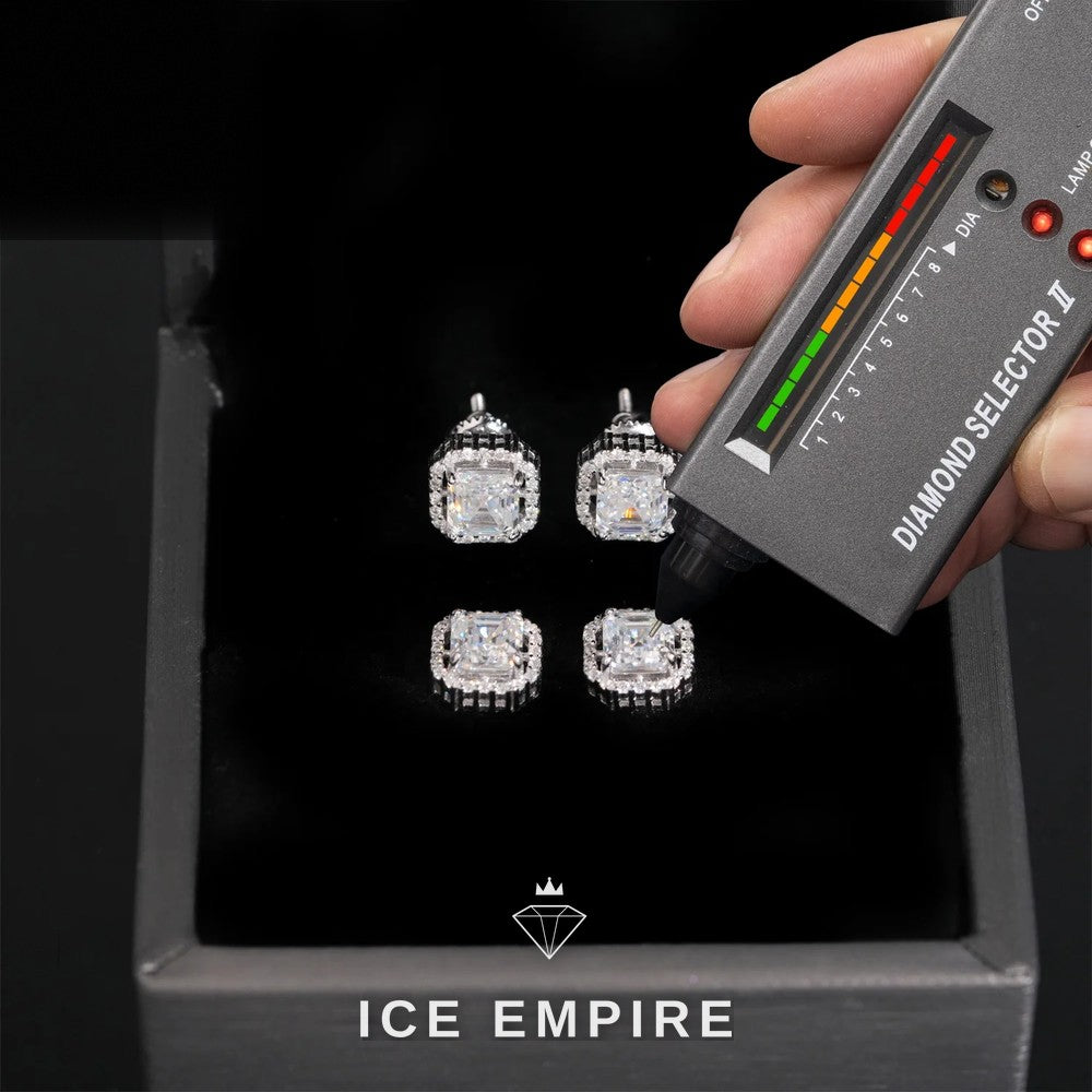 Iced Out Rose Gold Plated Moissanite Earrings