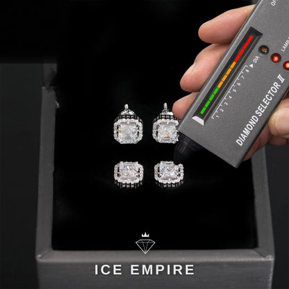 Iced Out Rose Gold Plated Moissanite Earrings