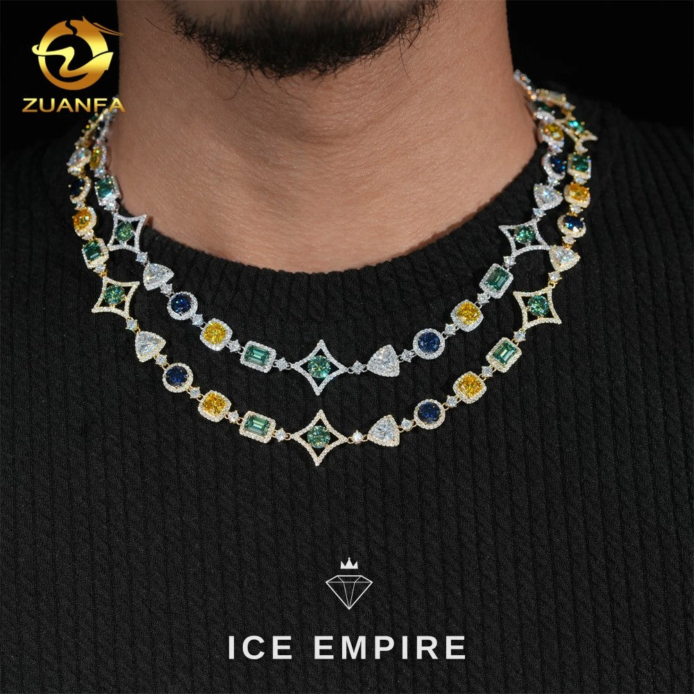 Iced Out 925 Silver Moissanite Tennis Chain