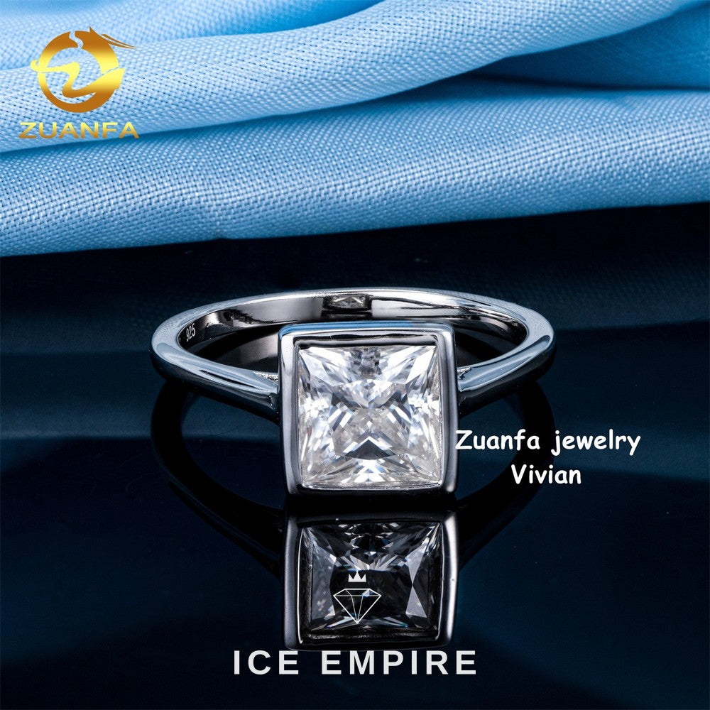 Iced Out 925 Silver Moissanite Ring