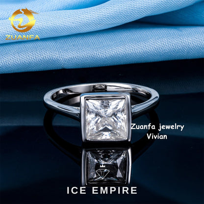 Iced Out 925 Silver Moissanite Ring