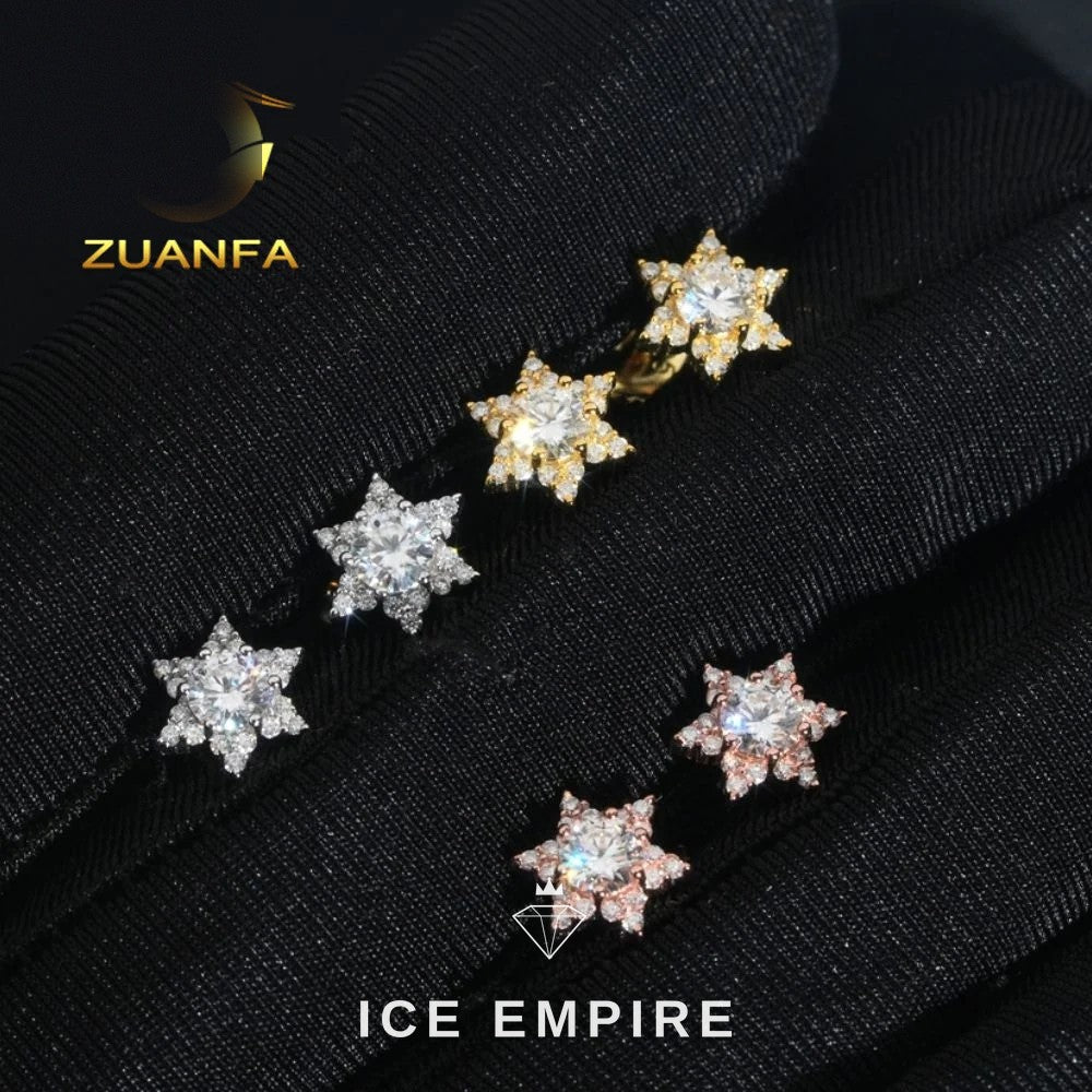 Iced Out 925 Silver Moissanite Earrings