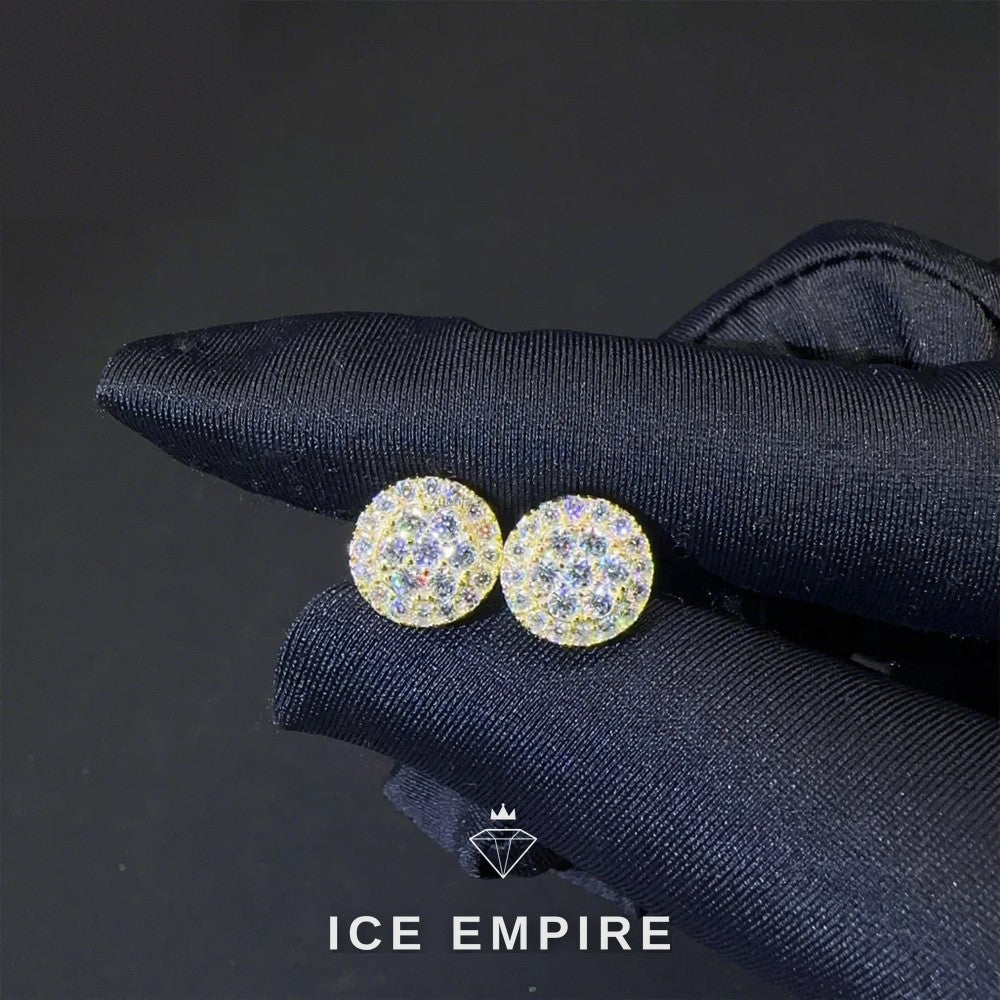 Iced Out Rose Gold Plated Moissanite Stud Earrings