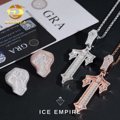 Iced Out Cross 925 Silver Moissanite Pendant