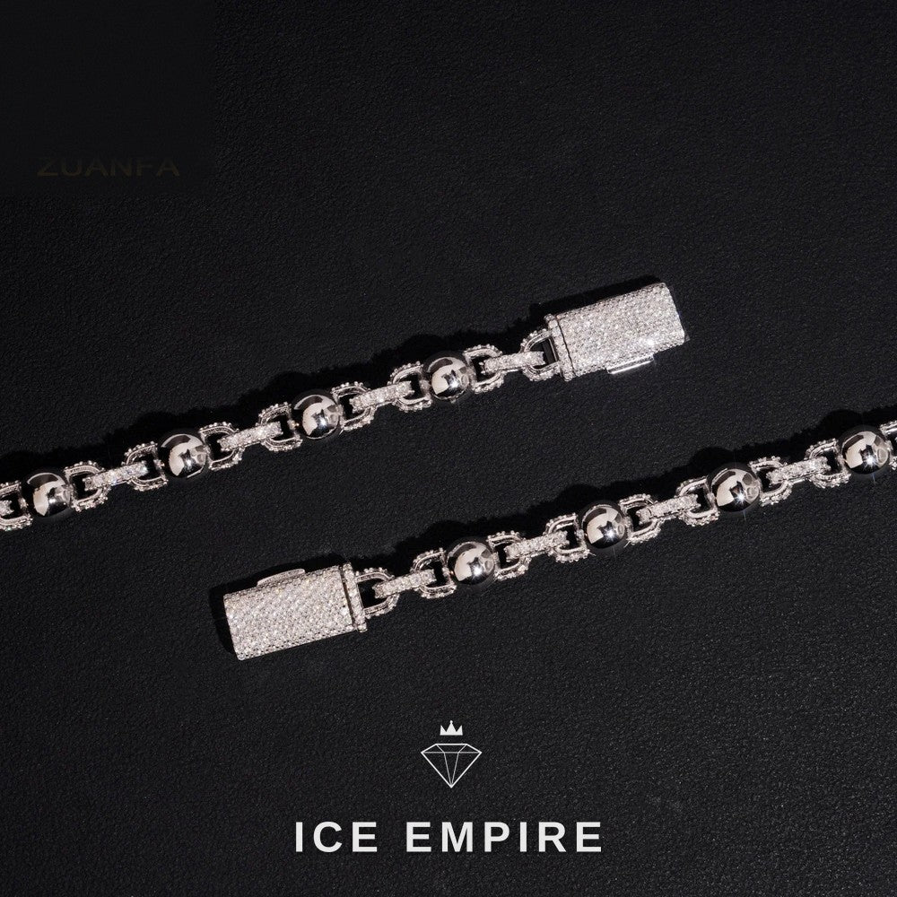 Iced Out 925 Silver Moissanite Cuban Chain
