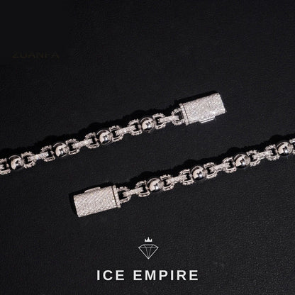 Iced Out 925 Silver Moissanite Cuban Chain