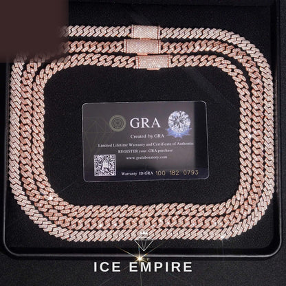 Iced Out Rose Gold Plated Moissanite Cuban Chain