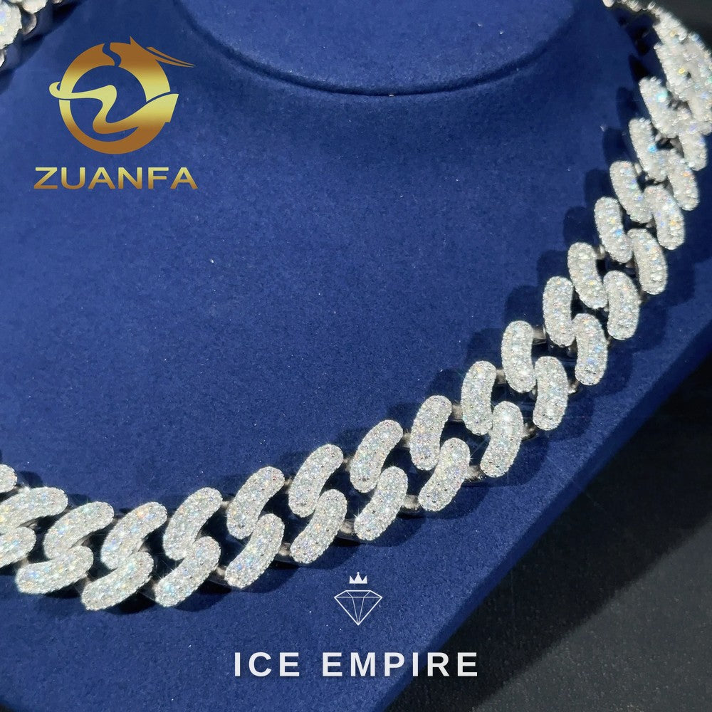 Iced Out Rose Gold Plated Moissanite Cuban Chain
