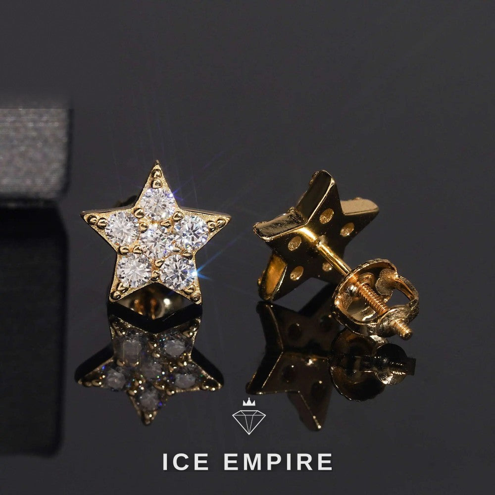 Iced Out 925 Silver Moissanite Stud Earrings