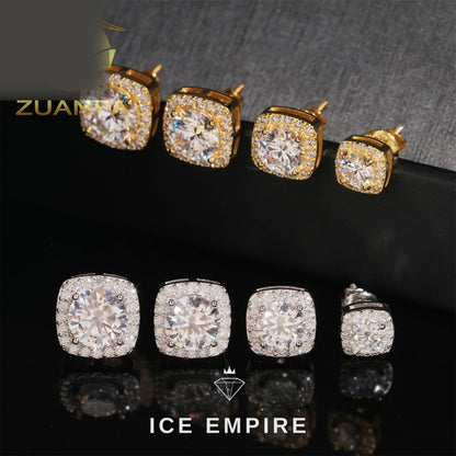 Iced Out Rose Gold Plated Moissanite Earrings
