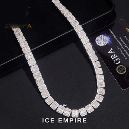 Iced Out Baguette Rose Gold Moissanite Cuban Chain