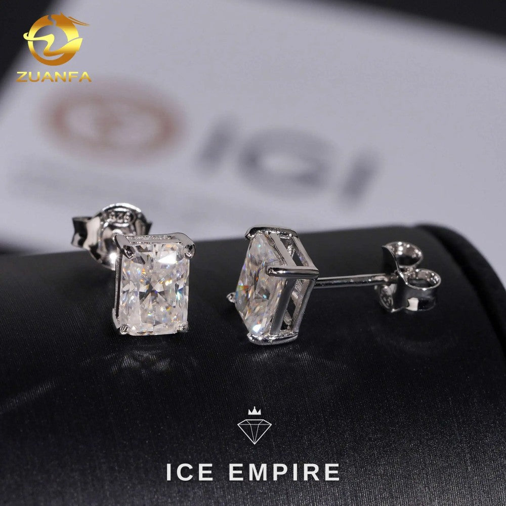 Iced Out 10K Gold Lab Grown Diamond Stud Earrings